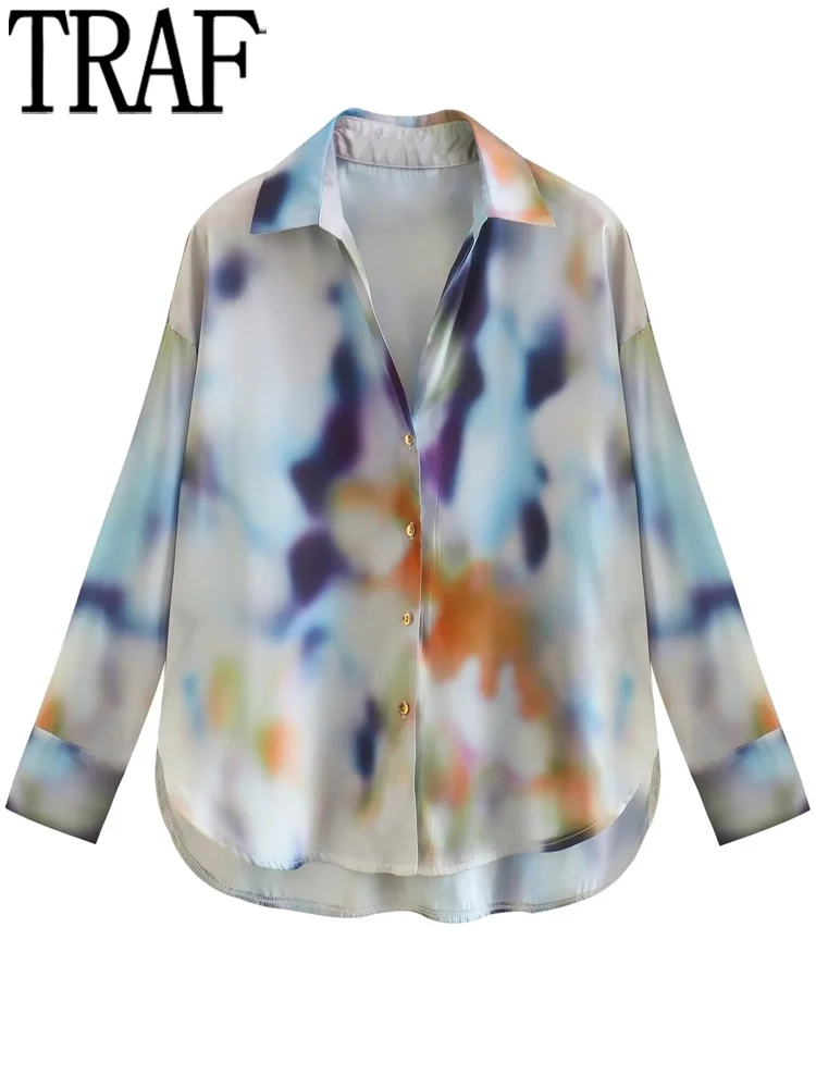 

Рубашка женская оверсайз с воротником и длинным рукавом, на пуговицах