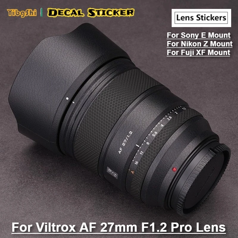 Фото Для Viltrox AF 27 мм F1.2 Pro E/XF/Z крепление объектива наклейка кожу виниловая пленка защитная пленка покрытие AF 27 1.2 F/1.2 №1