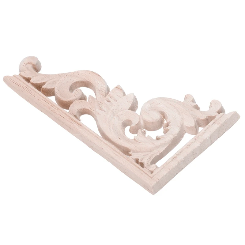

20Pcs Left+Right(Each 10Pcs) Vintage Wooden Carved Corner Onlay Furniture Wall Decor Unpainted Frame Applique