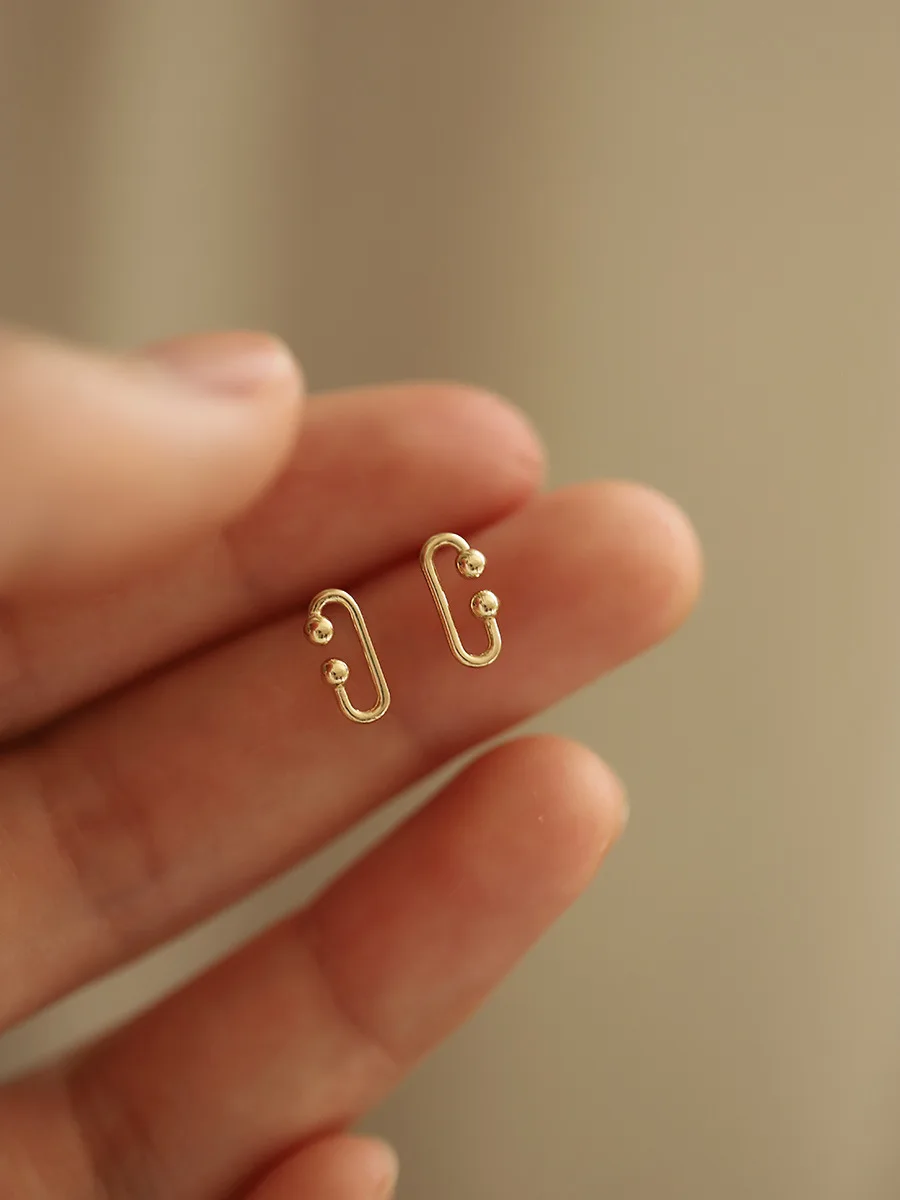 

Посеребренные серьги S925 из 14-каратного золота, характерные серьги в японском и корейском стиле