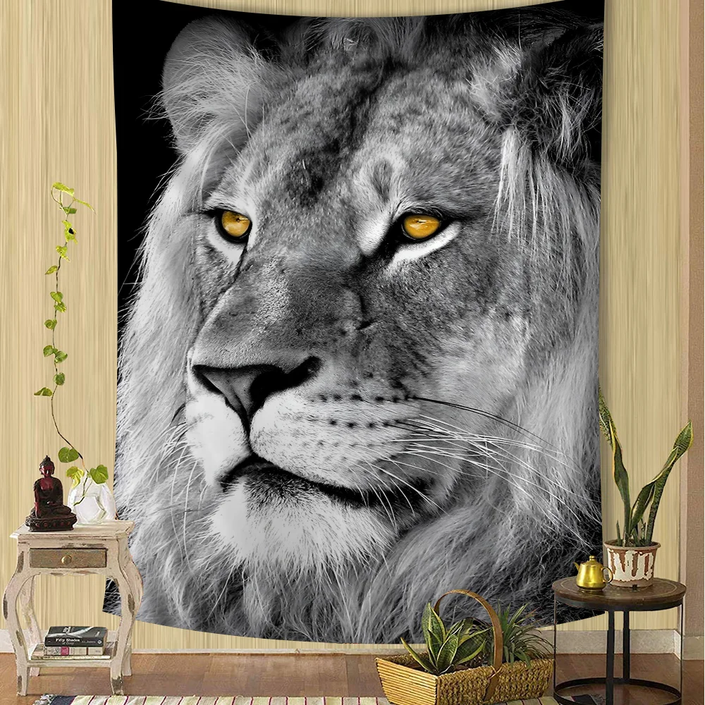 Богемный Гобелен С Изображением Льва И Индийским Дизайном Будды Украшение На