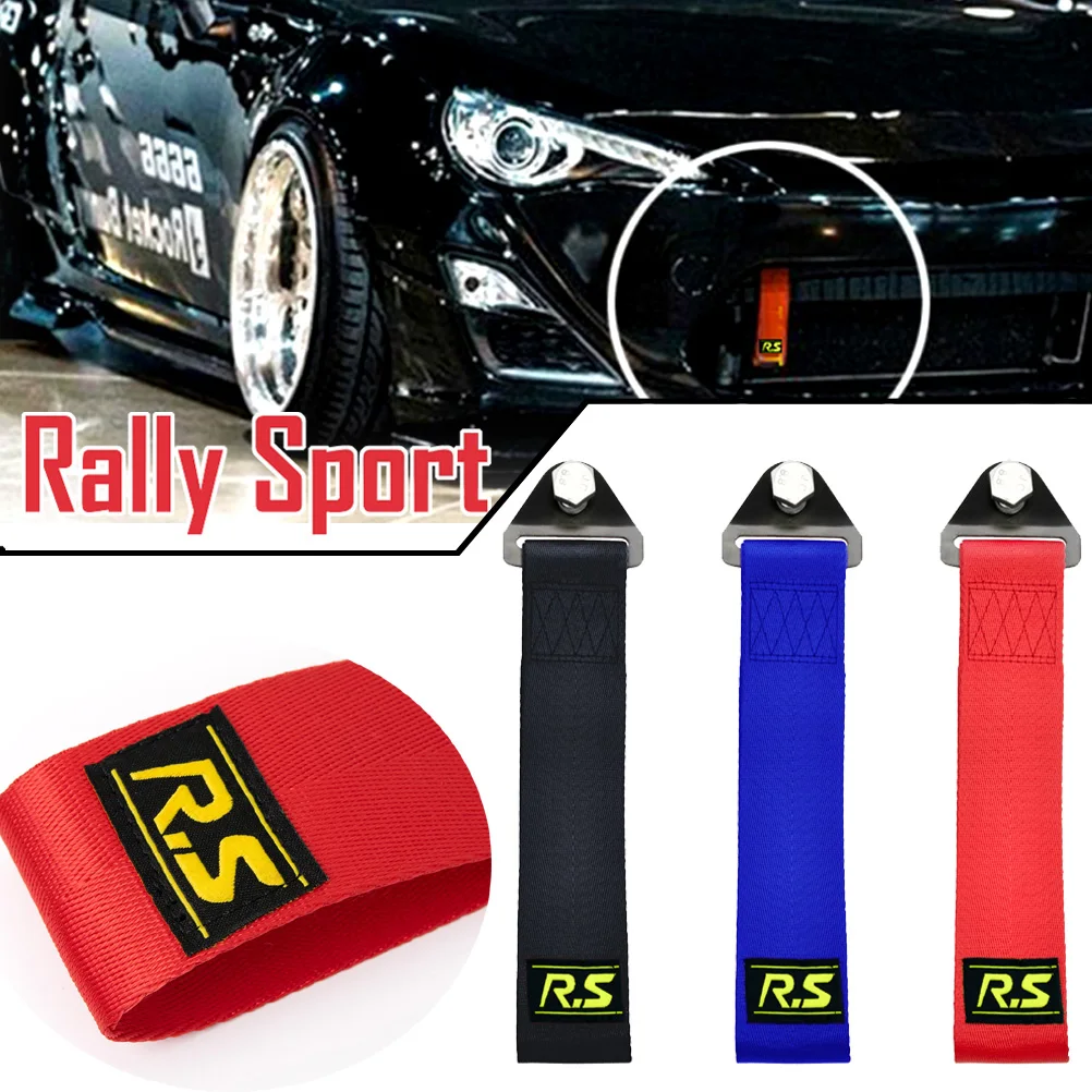 

Car Tow Strap Towing Rope Belt Heavy Duty Multicolor Rally Sport Drift Hook Front Rear Bumper Racing Rescue Hauling Tool Styling