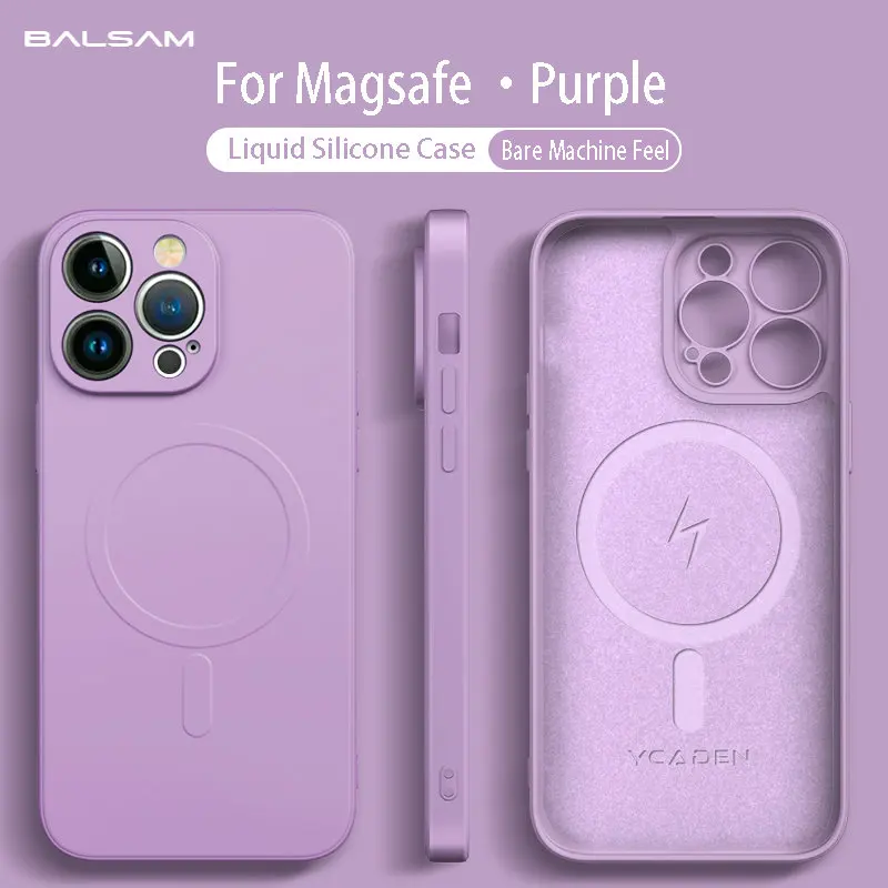 

Магнитный чехол из жидкого силикона для iPhone 14, 12, 11, 13 Pro Max, 14 Plus, Magsafe, Беспроводная зарядка, яркий мягкий чехол, оригинал