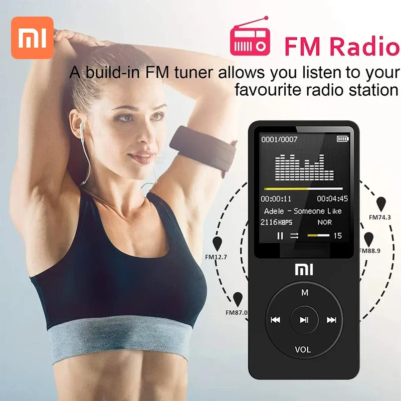 XIAOMI MIJIA Mp3 Mp4-плеер с поддержкой карты памяти Портативный цифровой экран FM-радио