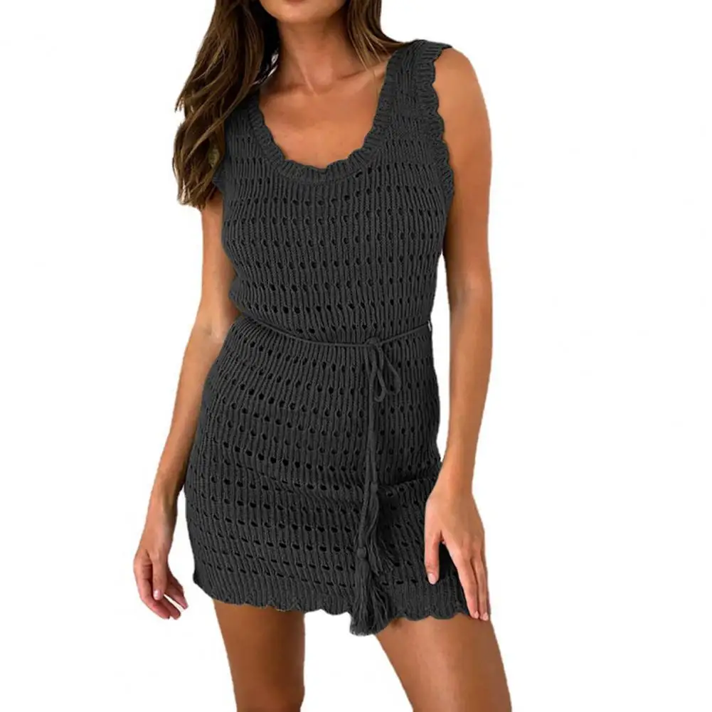 

Stylish Dress Sleeveless Ladies Mini Dress Simple Backless Mini Dress