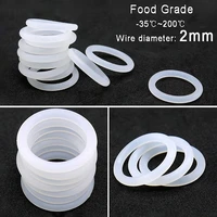 1050100pcs wire diameter 2mm food grade silicone o ring seal outer diameter 5mm 65mm white o ring gasket sealing rings