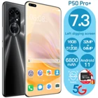 Новинка 2022, телефон с экраном 7,3 дюйма, смартфон с 16 Гб + 512 ГБ для Huawei P50 Pro +, сотовый телефон Samsung, Xiaomi