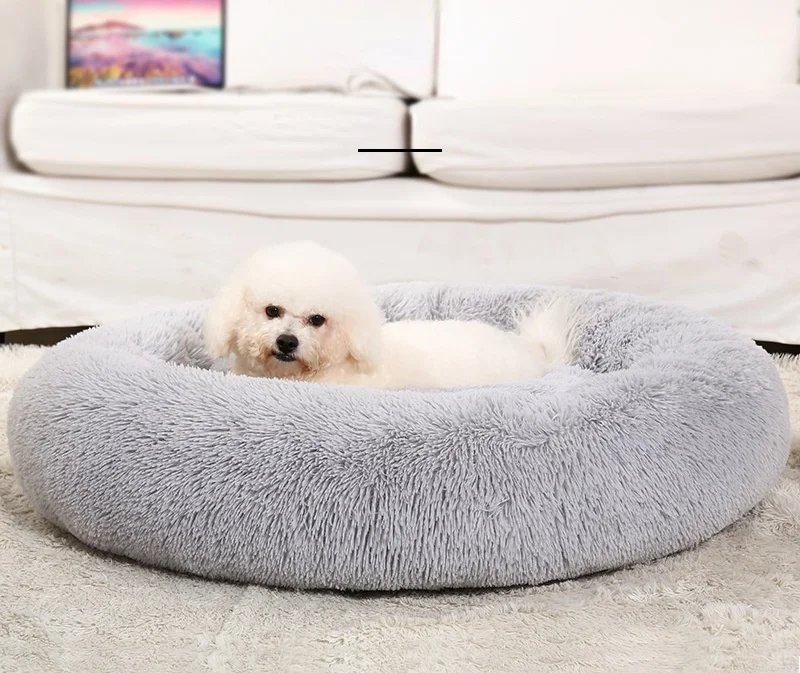

For Round Dog Supplies Breathable Dog Accessories Hand Wash Dog Bed Solid Puppy Bed Cat Stuff 100% Cotton Pet Beds