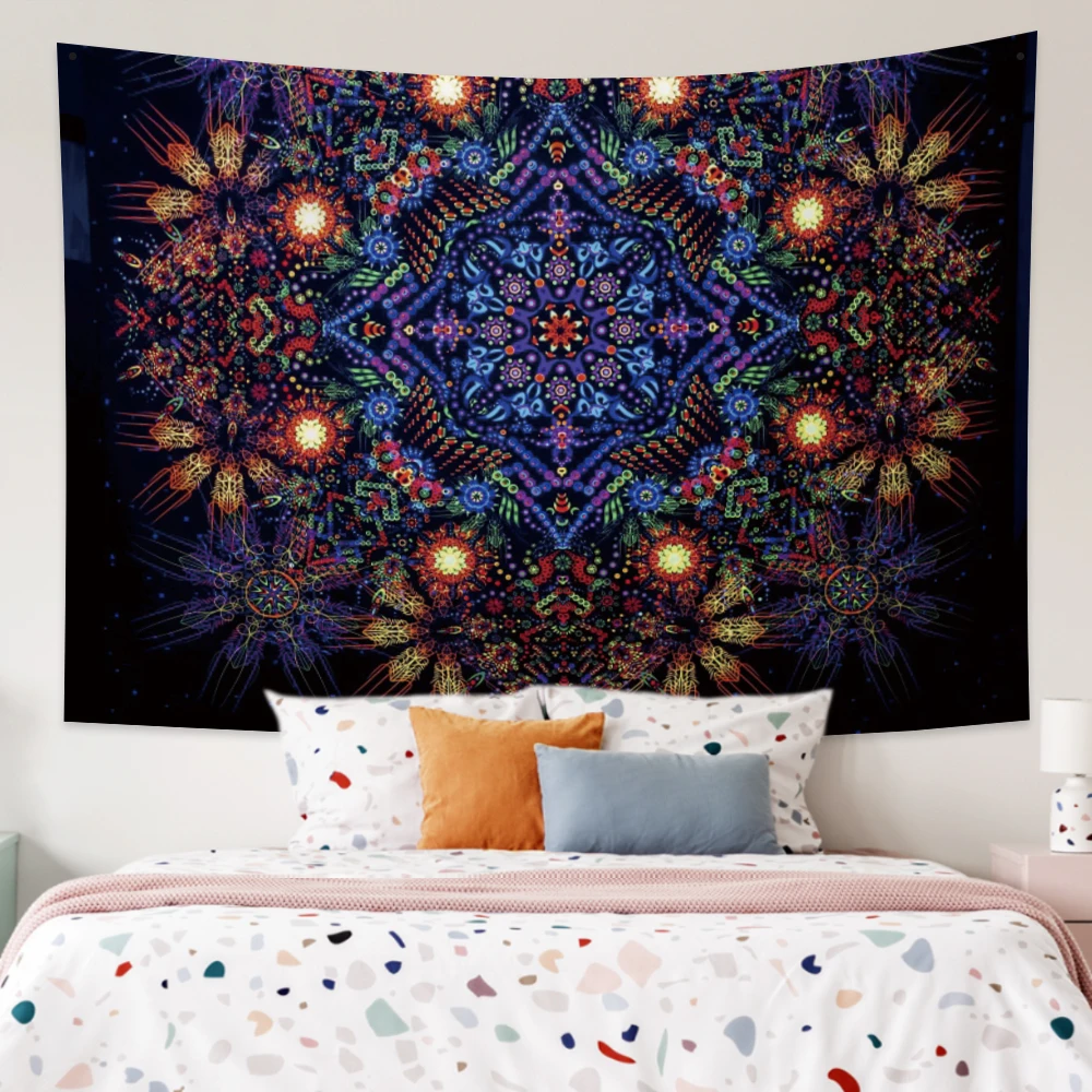 

Witchcraft Bohemian Mandala Boho Wolf Tapestry Aesthetic Wall Hanging Hippie Table Cloth Yoga Blanket For Living Room Decoration