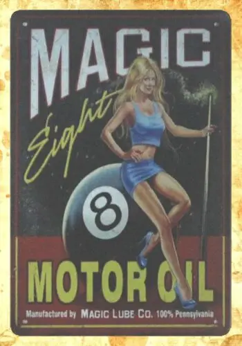 Арт-гараж Magic Eight Motor Oil pin-up гаражный магазин металлический знак