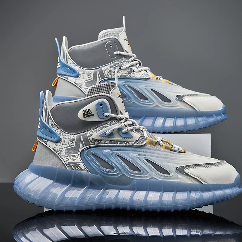 New Arrival Classics Style Men Sneakes Cow Split Mesh Luminous Running Sports Shoes Lace Up Outdoor Jogging Shoes Free Shipping