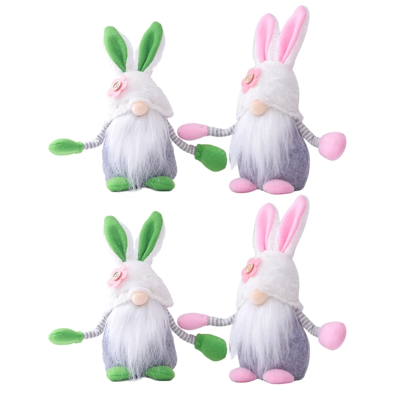 

Пасхальный кролик, 4 шт., гном, Пасхальная кукла, Пасхальный кролик, украшения, Безликие весенние гномы, искусственный пасхальный декор