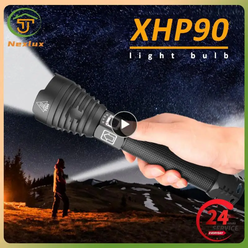 

1/2/3PCS Xhp90.2 Waterproof Long Battery Life 18650 Battery Powerful Illumination Durable Construction Versatile Usage