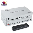 4 порта USB HDMI KVM Matrix 4x2 двойной монитор 4K 60 Гц HDR переключатель сплиттер HDMI 2,0 аудио видео конвертер Поддержка порта ПК клавиатура мышь