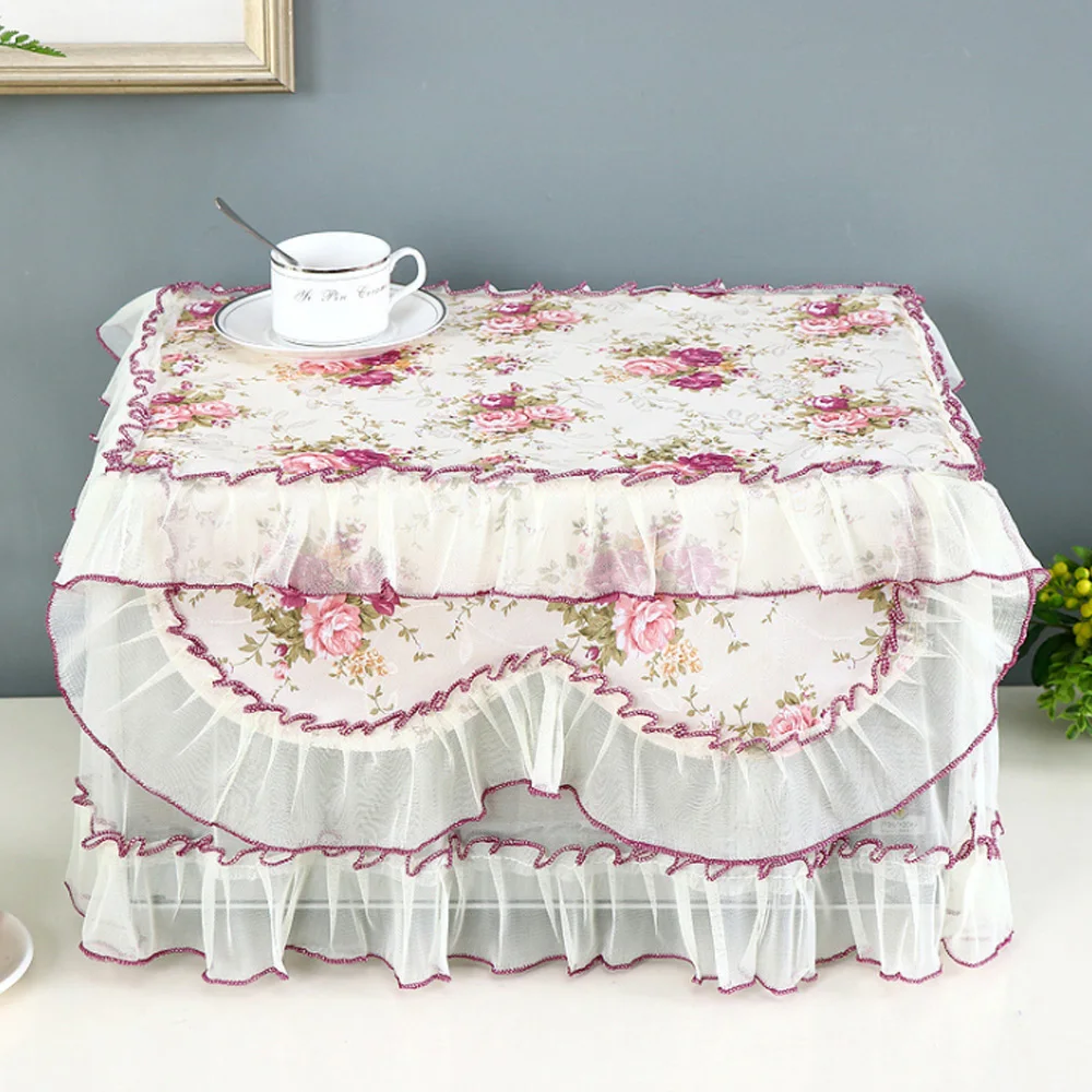 

Household Tassel Dustproof Microwave Cover Full Coverage Microwave Cover Towel Electric Oven Protective Cover Kitchen Accessory