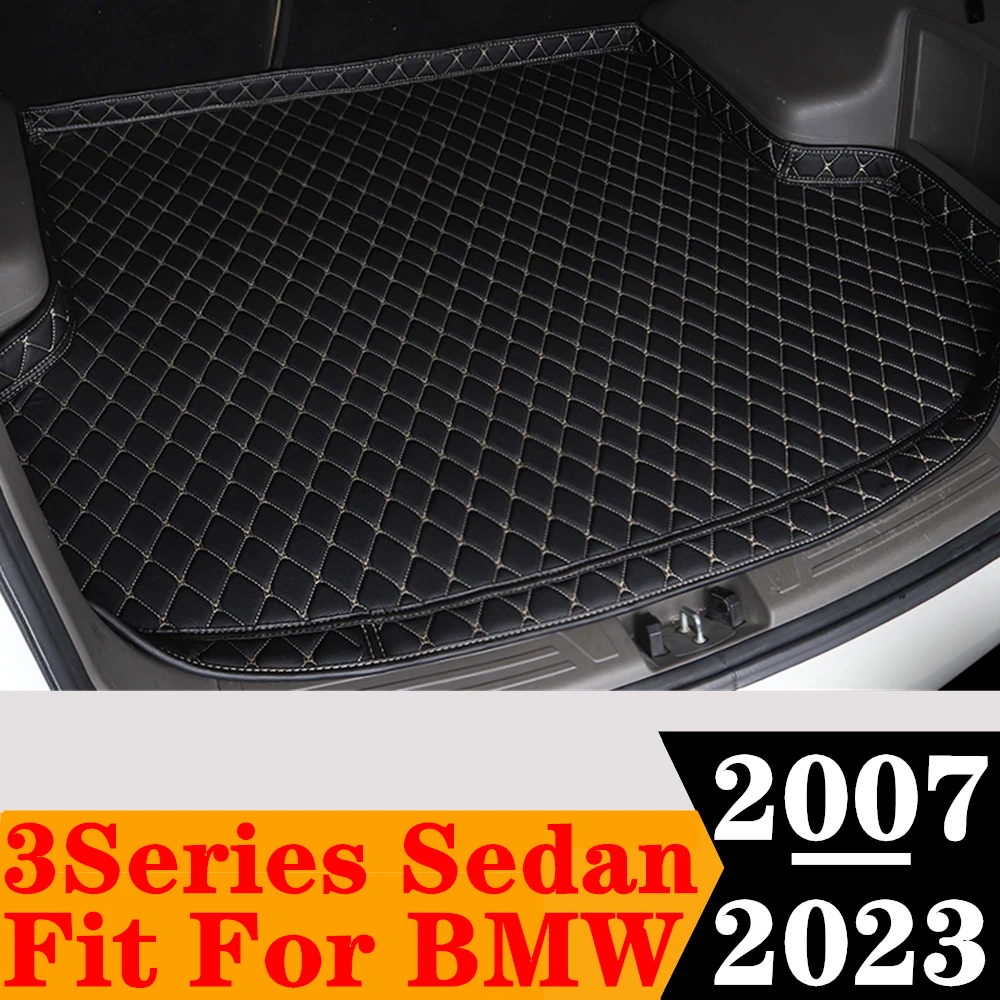 

Sinjayer Car Trunk Mat ALL Weather Auto Tail Boot Luggage Pad Carpet High Side Cargo Liner Fit For BMW 3Series Sedan 2007-2023