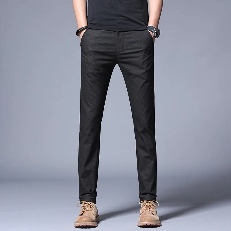 Мужские брюки-джоггеры из хлопка повседневные облегающие классические брюки