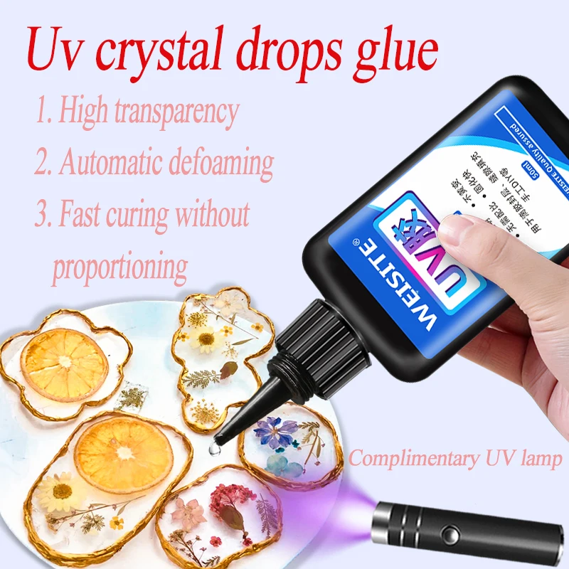 

UV Glue 1000ml High Transparent Crystal Epoxy Ultraviolet Curing Epoxy Resin Film Dry Flower Sealing Layer Gap Filling Glue DIY
