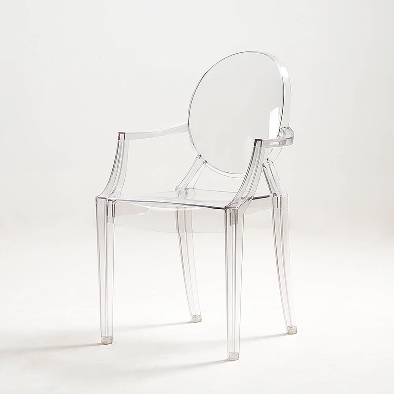 Salon Styling Chair Transparent Modern Nordic Dining Armchair Acrylic Backrest Living Room Sedia Scrivania Kitchen Furniture