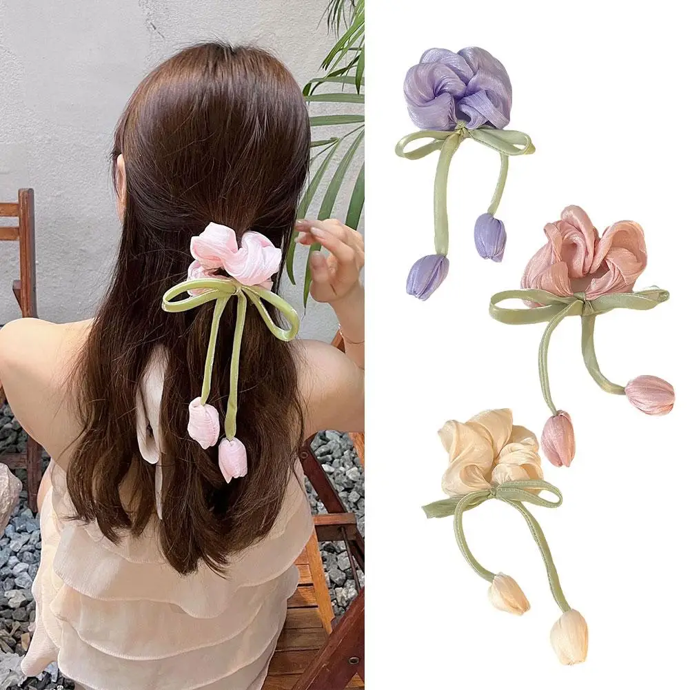 Тюльпан повязка для волос с толстой кишкой веревка на голову женский галстук