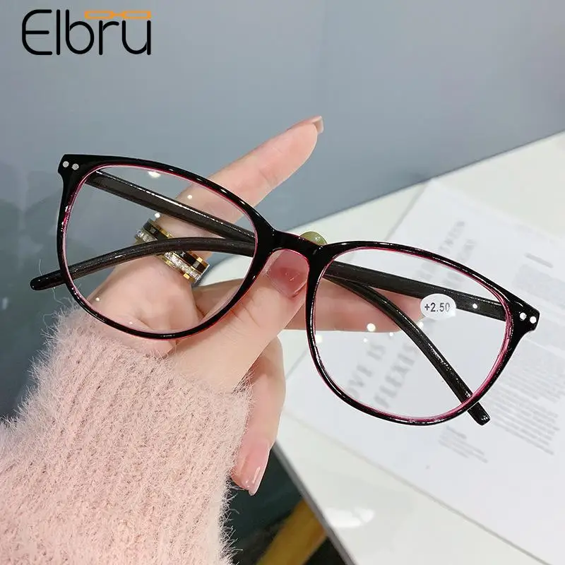 

Elbru Fashion Reading Glasses Anti-Blue Light Women Men Computer Presbyopia Hyperopia Reading Eyeglasses +1+1.5+2+2.5+3+3.5+4