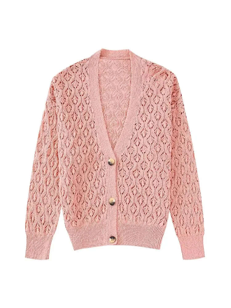

2022 cute girl pink knitted coat