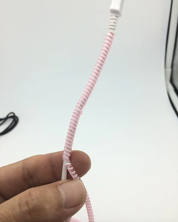 Фото 200pcs/lot 50cm Double Colors Solid Color TPU spiral USB Charger Cable Cord Protector for iPhone Wrap Cable Winder Organizer №3