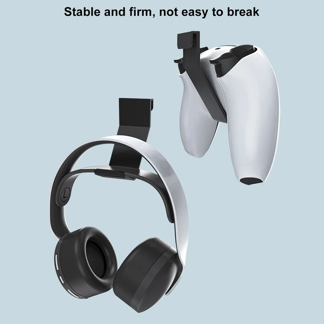 2PCS Wall Mount PS5Headphone Holder Hanger Headphone Holder Host Console Holder PlaystationGame Accessories ForPS5 5