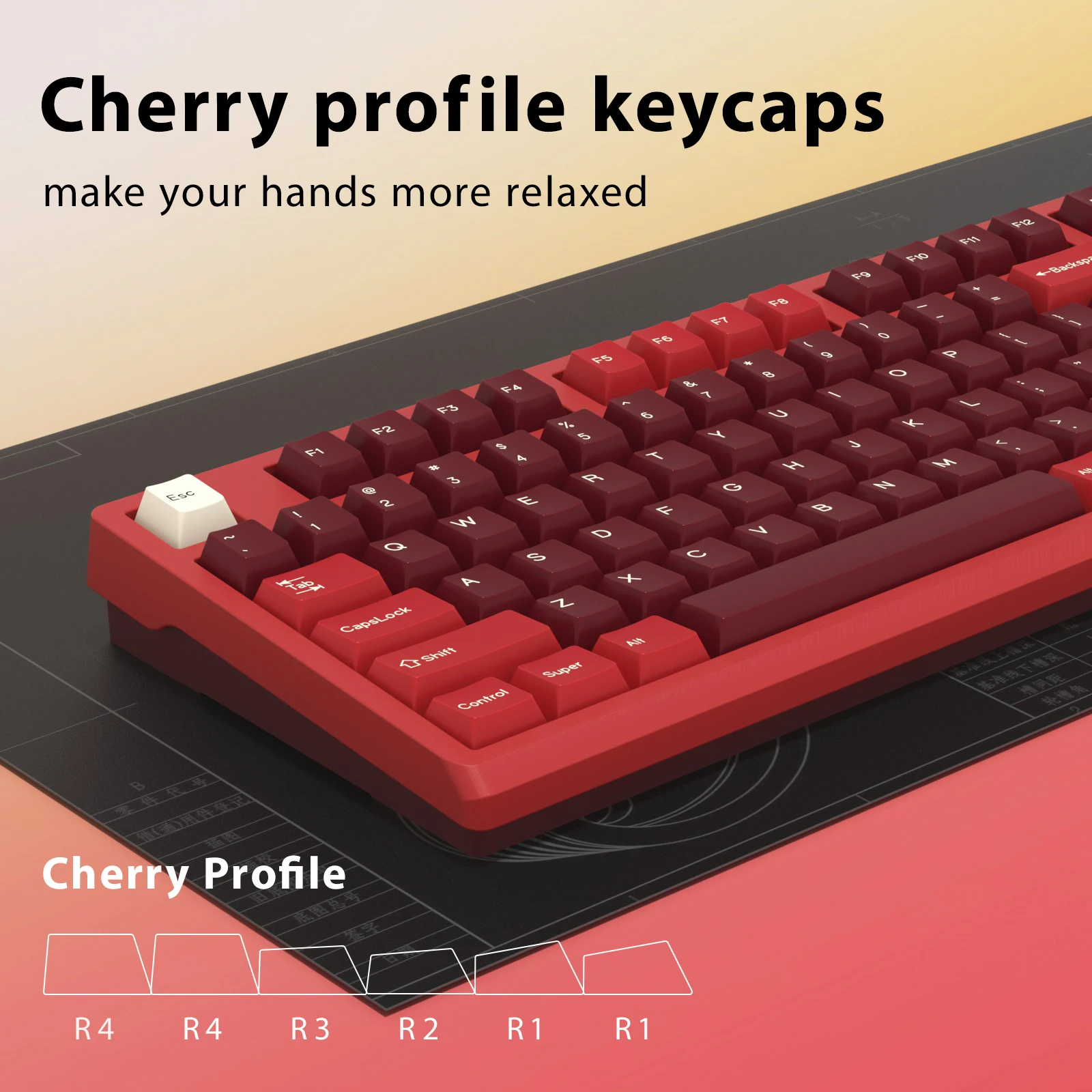 KBDiy 176 колпачков для клавиш Double Shot PBT GMK Jamon колпачок пользовательский Вишневый