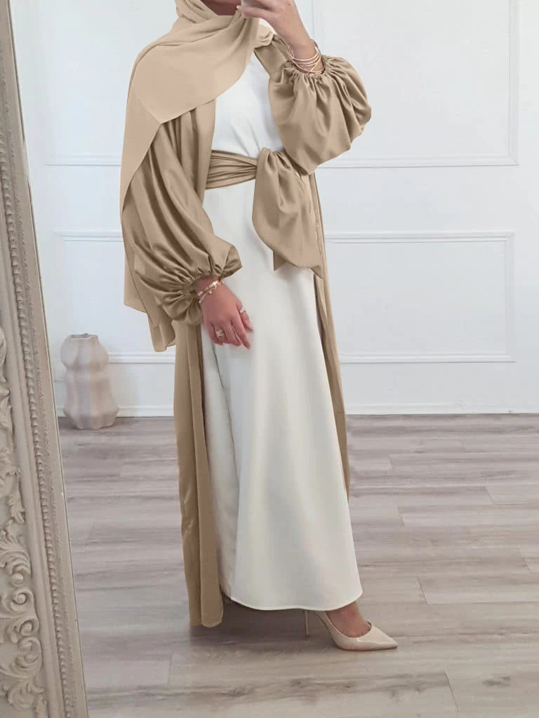 Мусульманское женское платье-абайя Mubarak, мусульманская одежда Дубай, женская модная хиджаб с рукавами-воздушными шарами, турецкий кардиган,...