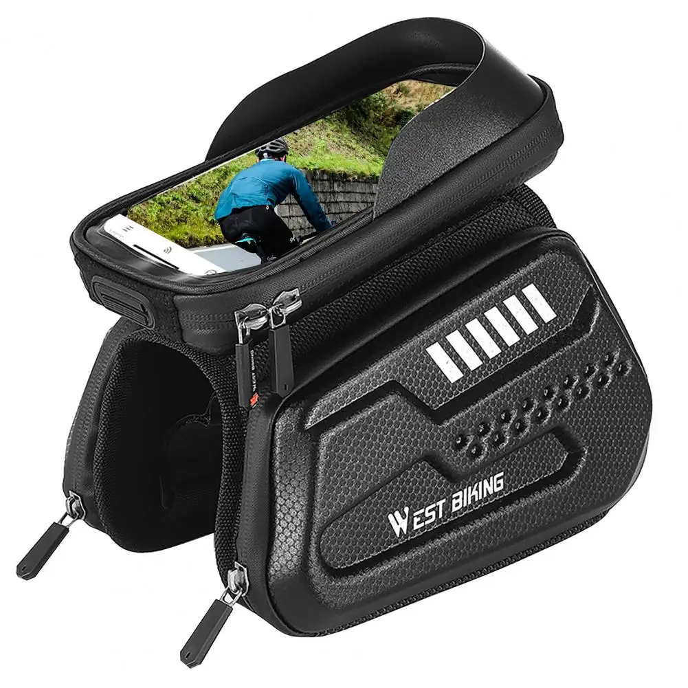 Сумка для телефона велосипедная жесткая с отверстием наушников и двойными