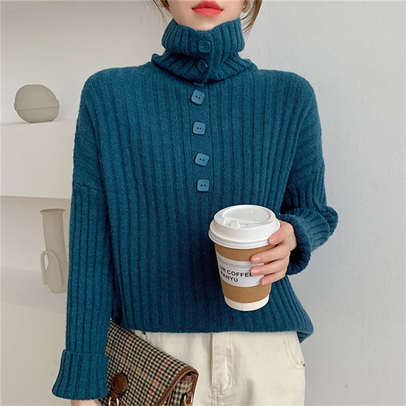 

Свитера с подкладкой для женщин на осень и зиму дизайн: Корейская версия Универсальный вязаный однотонный топ для работы для иностранцев