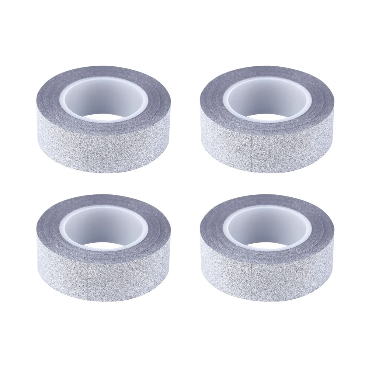 4pcs 10M Glitter Tape Stick Self Adhesive Sticker Label Decorative Paper DIY Silver