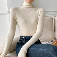 turtleneck sweater women 2022 new autumn and winter slim fit pullover pile collar woolen sweater knitted bottoming shirt