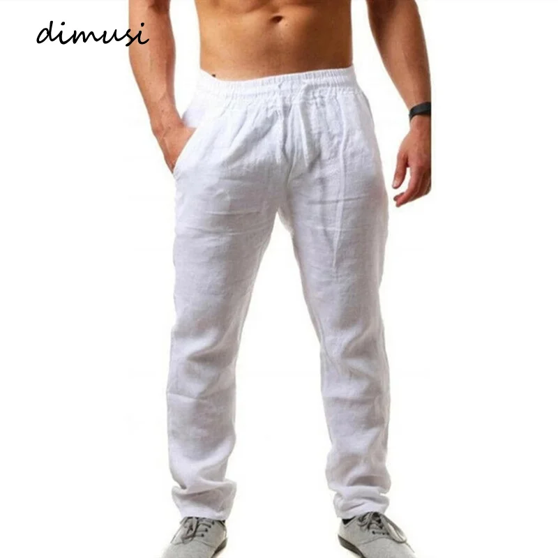 

Men's Cotton Linen Pants Male Summer Breathable Solid Color Linen Trousers Fitness Streetwear Gyms Jogger Clothing 3XL