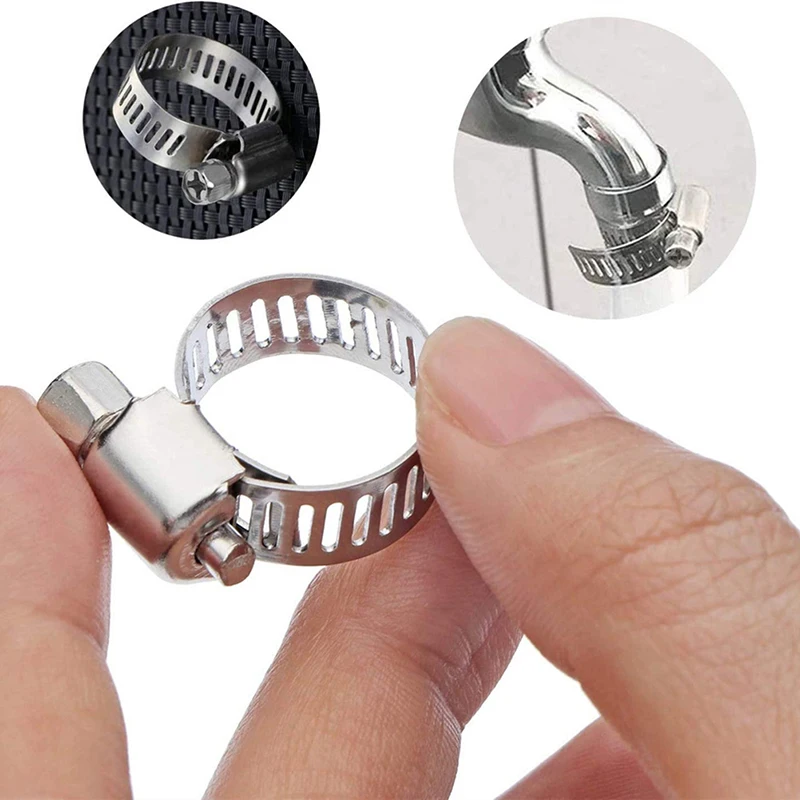 

20 шт., зажимы для шланга из нержавеющей стали, 10-16 мм