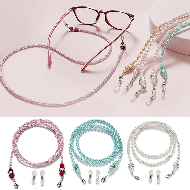 

Pearl Beaded Glasses Rope Solid Color Eyeglasses Chain Non Slip Reading Glasses Chain Sunglass Chains Lanyard Cord Holder Rope