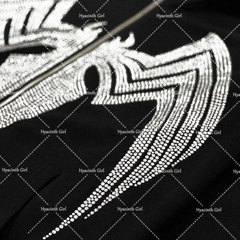 Новинка Стразы украшенная пауком уличная одежда худи Женская Ретро стиль готика