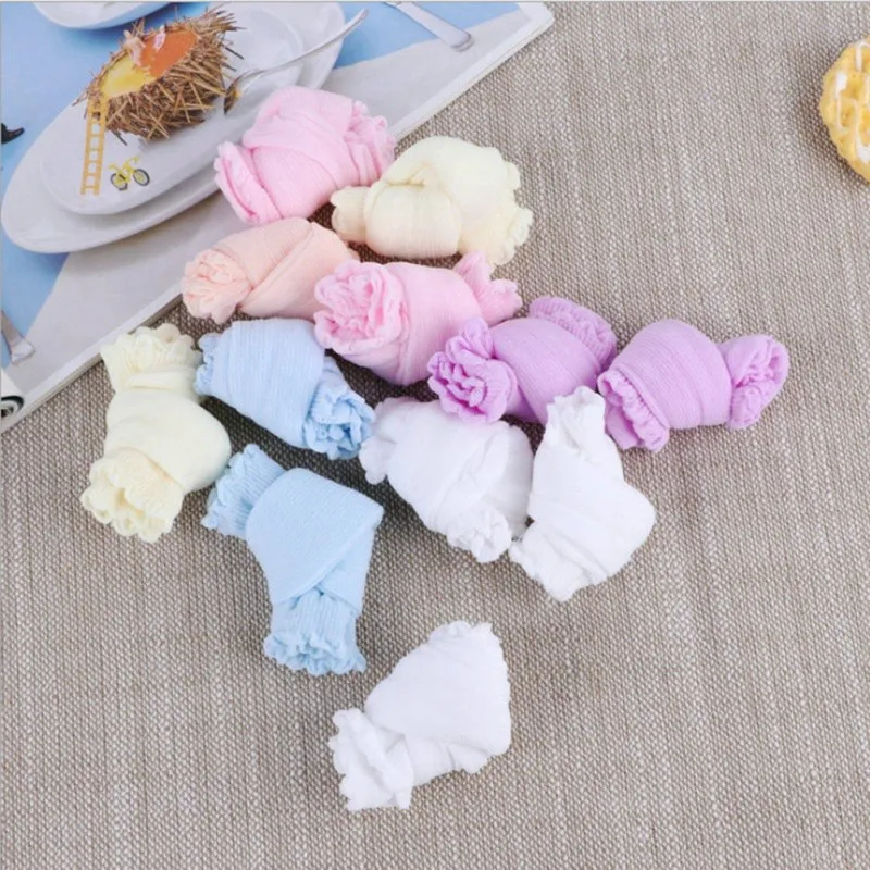 Random Color 1 Pair Baby Boy Girl Cotton Sock Soft Socks Cute Children Solid Color Stockings Leg Warmers 0-4T