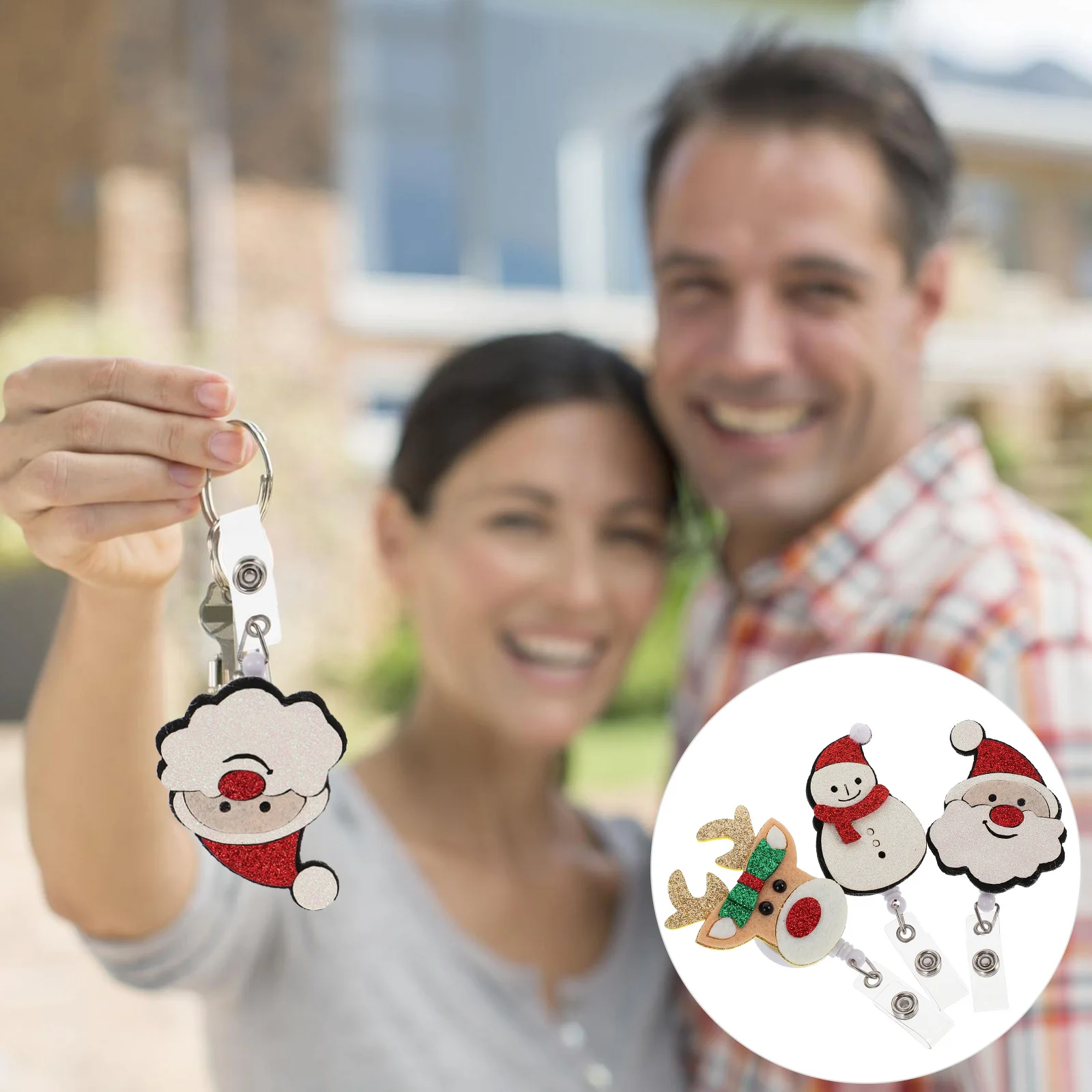 

3 Pcs Christmas Badge Holder Nurse Clip Badges Lovely Clips Supplies Easy Buckle Clamps