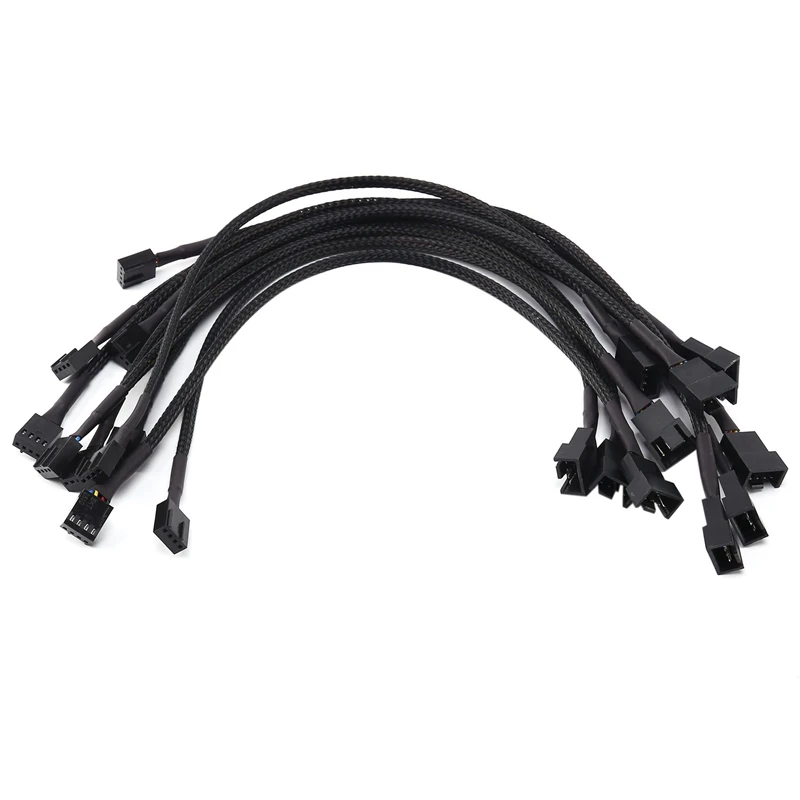 

100PCS 4 Pin PWM Fan Extension Power Cable Connector Case Male To Female Extending Cables Compatible With 4 Pin/3Pin Fan