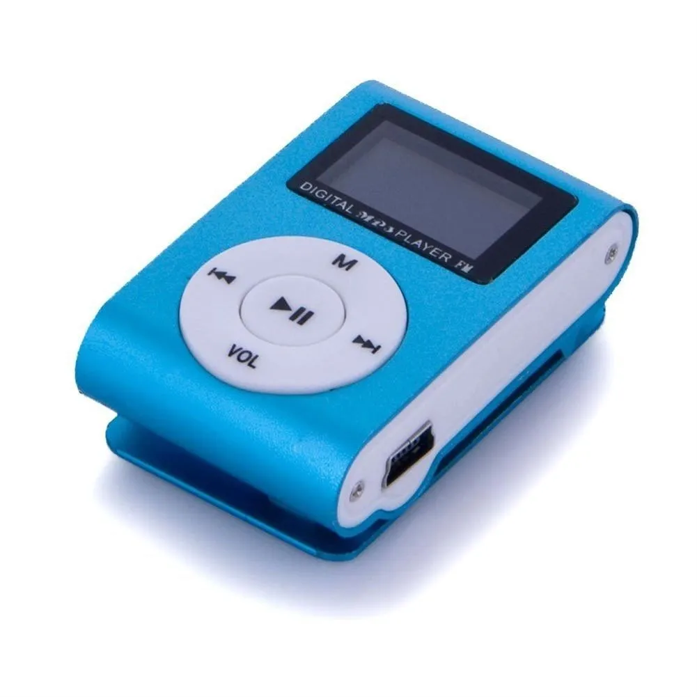 

2023 New Mini Cube Clip-type Mp3 Player Display Rechargeable Portable Music Speaker With Earphone Usb Cable Free Shipping Best