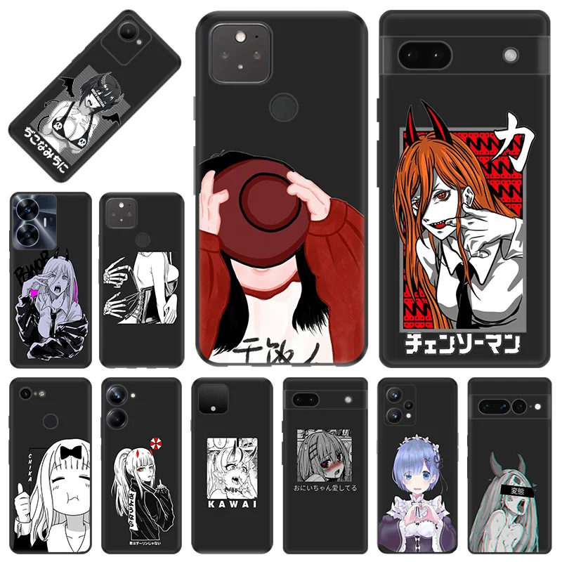 Чехол для телефона Pixel 8 Pro 8a 7a 6a Motorola G200 Edge40 30 20 OneFusion Gyaru японский Shyness аниме девушка