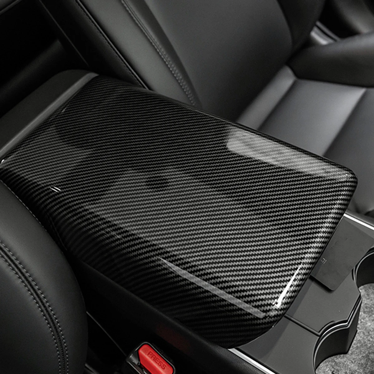 

For Tesla Model 3 Central Console Storage Box Armrest Box Cover Trim ABS Car Interior Accessories