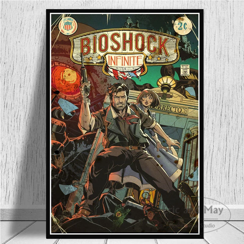 

Bioshock Rapture Video Game Retro Canvas Painting Posters And Prints Wall Pictures For Living Room Decoration Home Decor Quadro