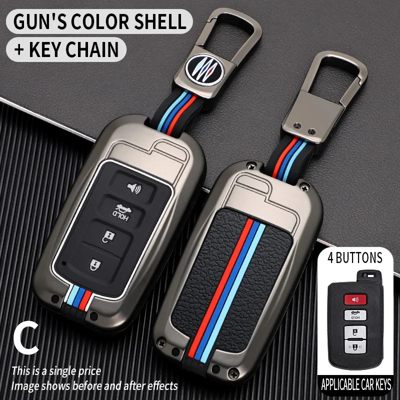 Zinc Alloy Car Key Case Cover Fob Shell for Toyota Tacoma Sequoia Tundra 4Runner Highlander RAV4 Camry Corolla Avalon