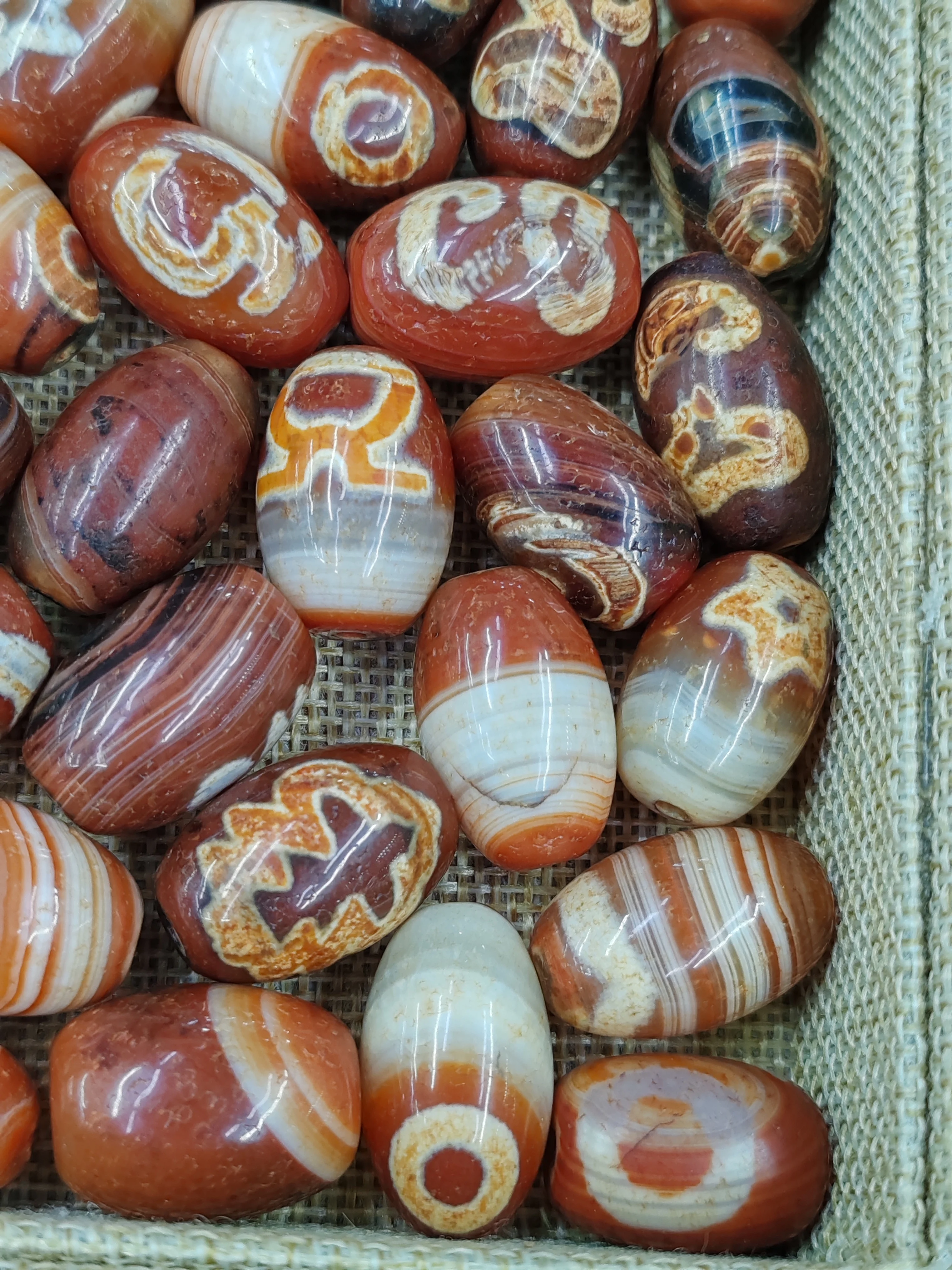 10 шт./лот натуральный Старый Агат шафран Овальный Dzi специальная редкость