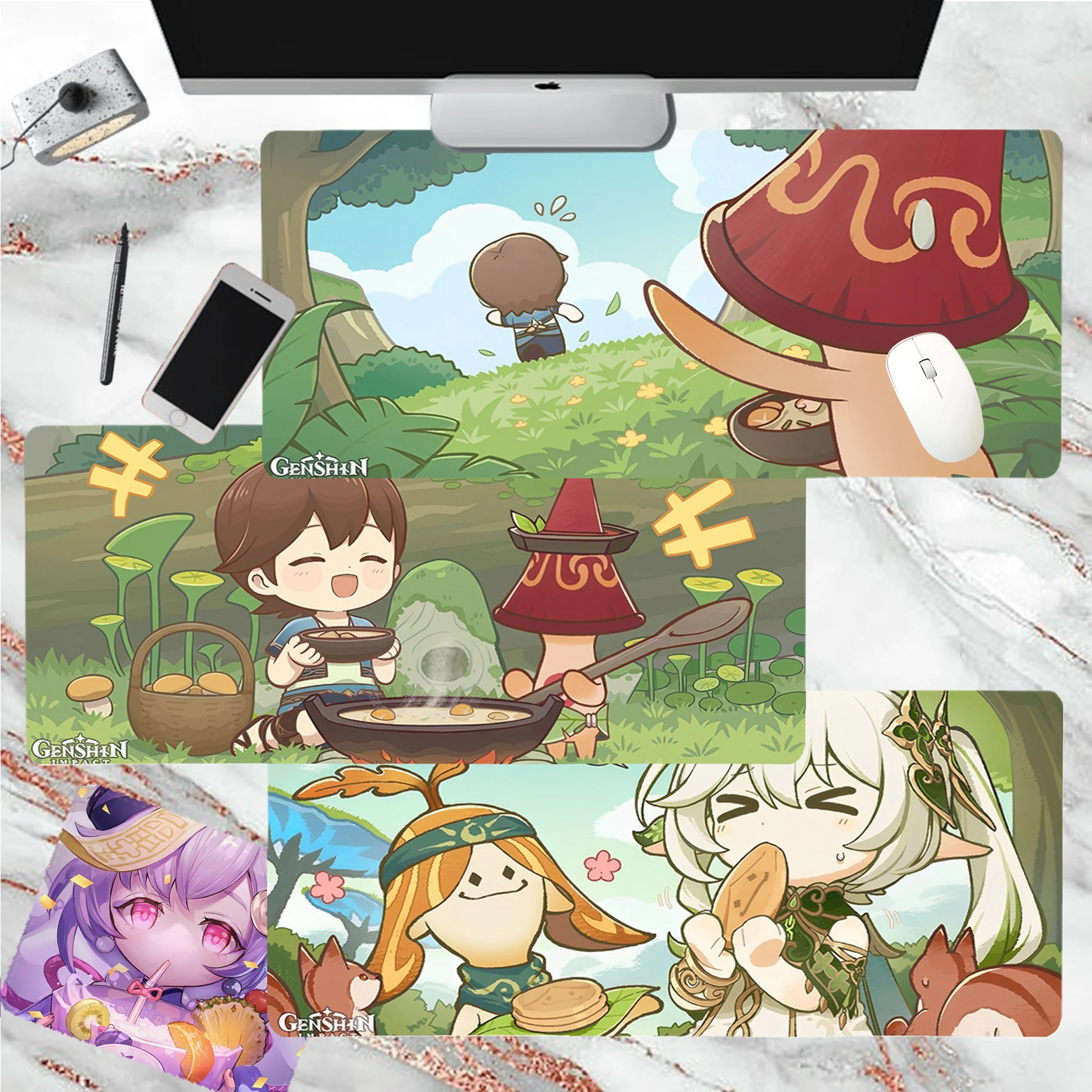 

Genshin Impact Mousepad High Quality gamer play mats Mousepad Size for Game Keyboard Pad for Gamer