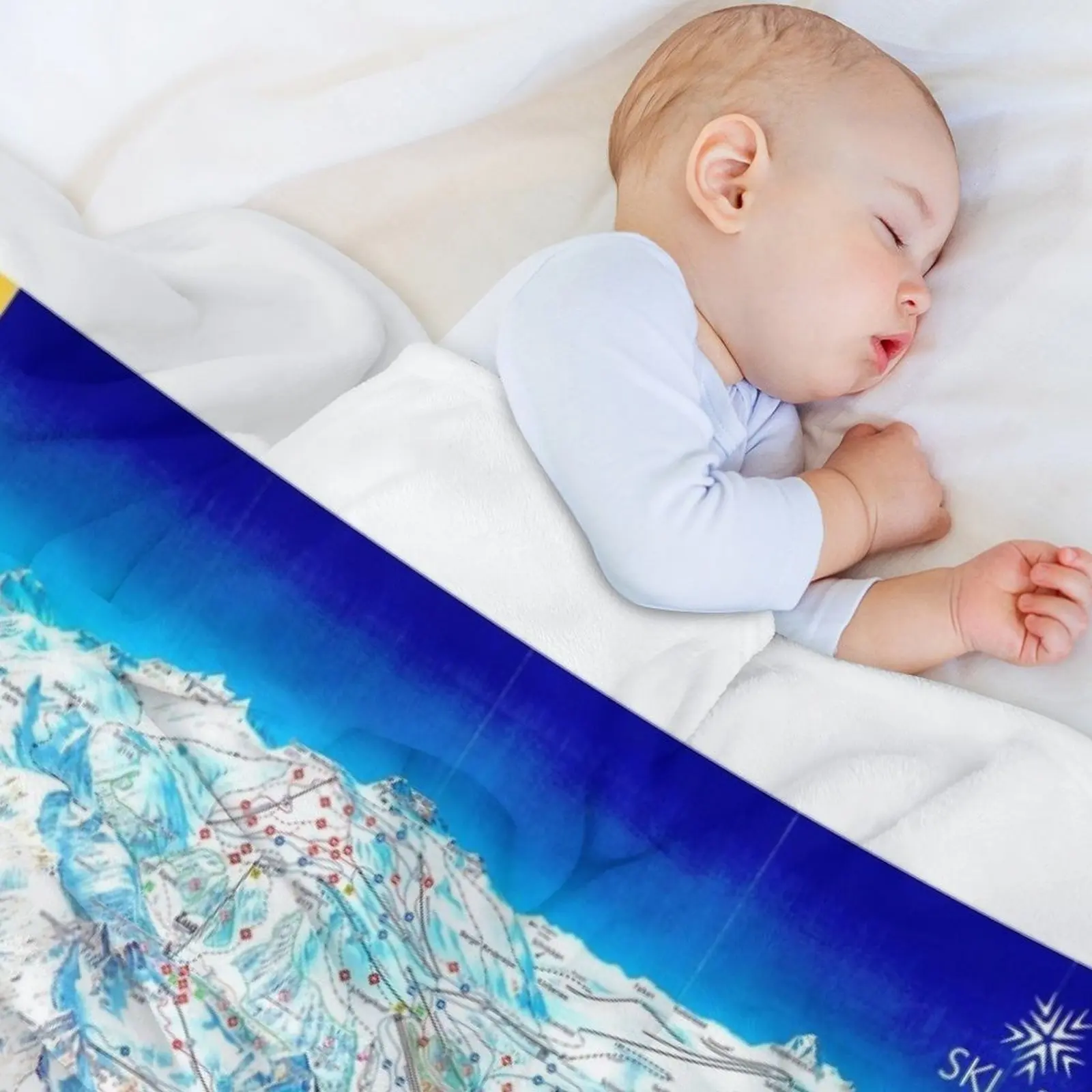 Искусственное одеяло для лыж Arlberg (с названиями лыж) карта лыжных зон (старая)