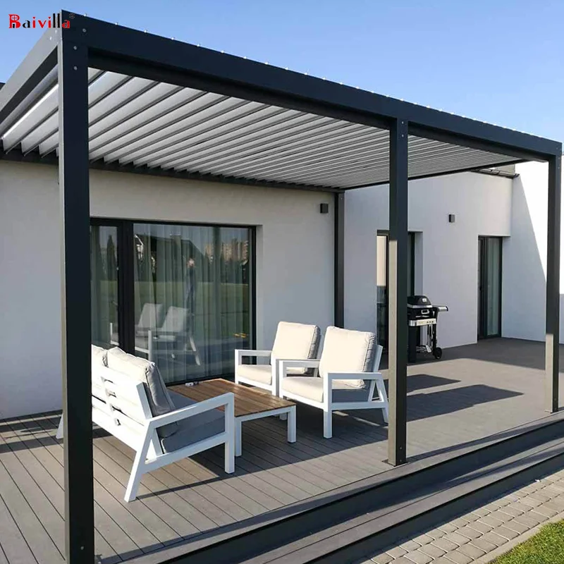 

Custom Size Outdoor Waterproof Sunshade Aluminum Pergola Carport Gazebo gazebo for home Car